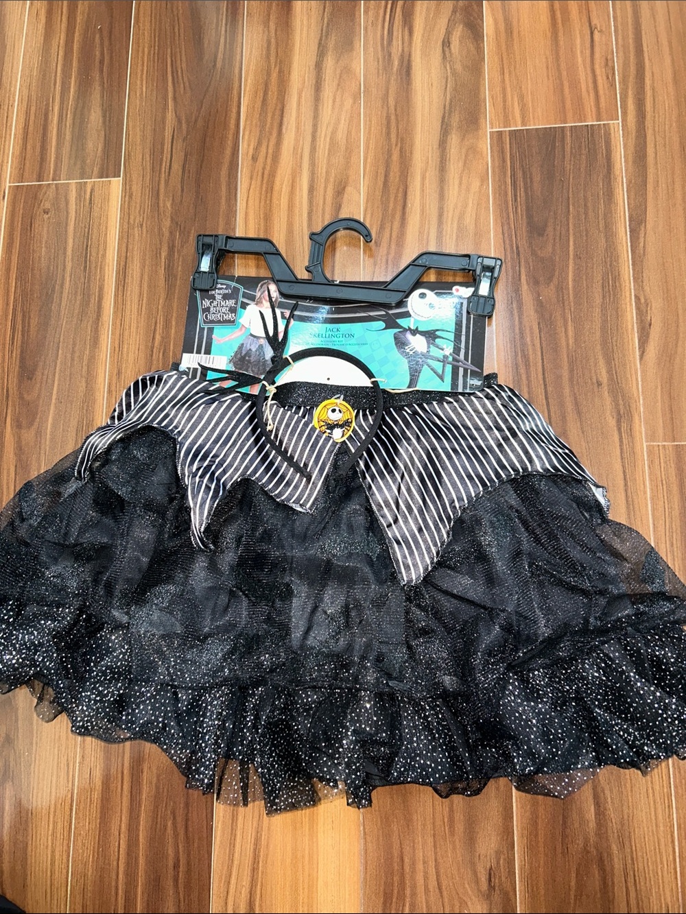 Tween Jack skellington Halloween costume skirt and headband